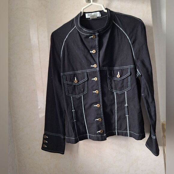 Bernard Sport Size 14 Black jean jacket, tailored - Picture 5 of 9
